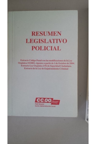 RESUMEN LEGISLATIVO POLICIAL